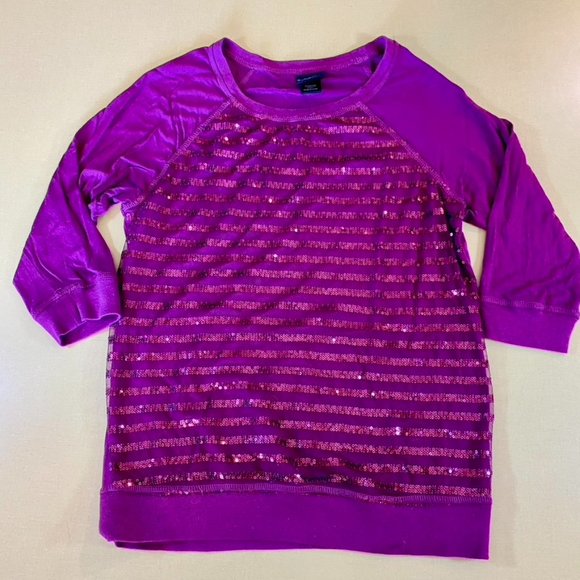 Daytrip XS Striped Sequin magenta Fuchsia tunic top beautiful and comfy too EUC - Picture 2 of 8